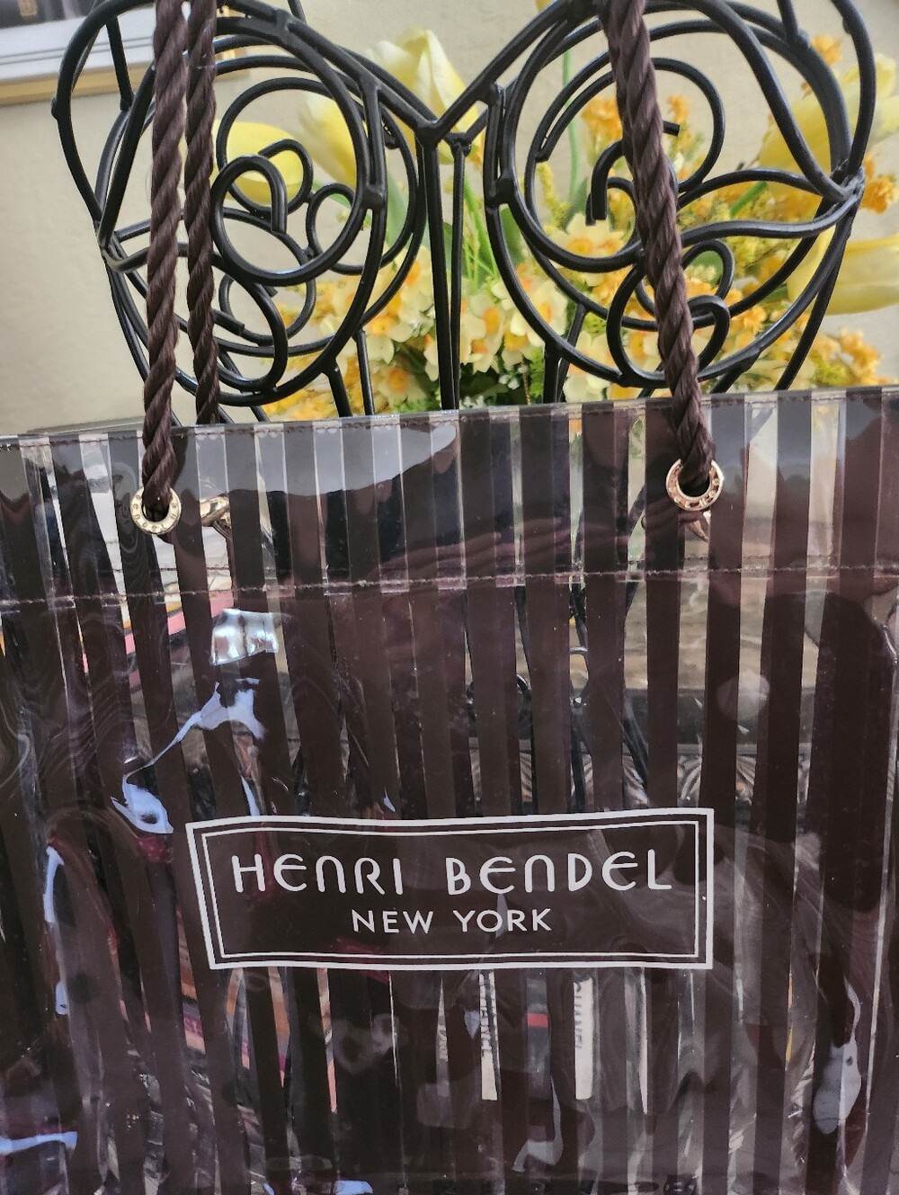 Henri Bendel Clear PVC Centennial Stripe tote bag - Picture 3 of 5